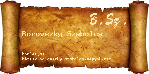 Borovszky Szabolcs névjegykártya