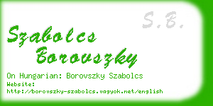 szabolcs borovszky business card